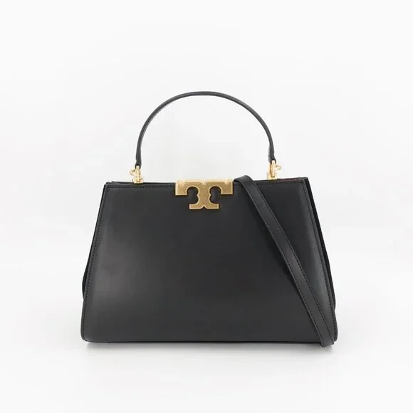 Tory Burch Women's Eleanor Leather Suede Satchel Handbag Black OS - Picture 11 of 12